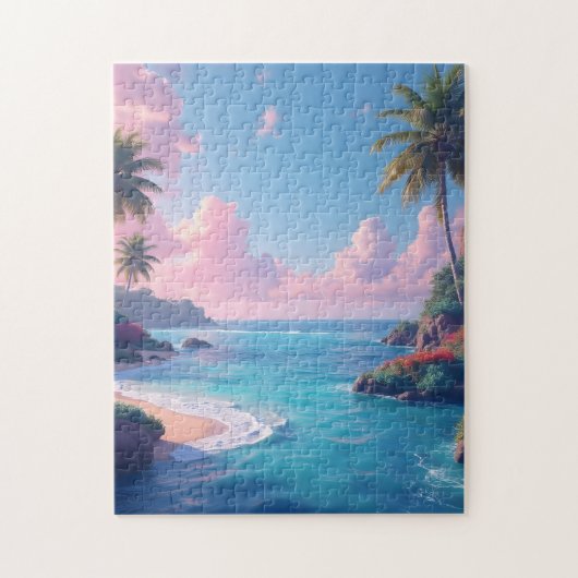 Colorful coastal inlet morning ジグソーパズル (縦)