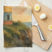 Colorful Coastal Lighthouse Kitchen Towel キッチンタオル (四つ折り)