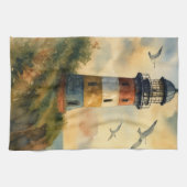 Colorful Coastal Lighthouse Kitchen Towel キッチンタオル (横)
