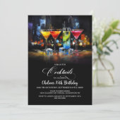 Colorful Cocktails Birthday Party 招待状 (スタンド正面)