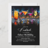 Colorful Cocktails Birthday Party 招待状 (正面)