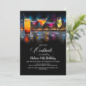 Colorful Cocktails Birthday Party 招待状 (スタンド正面)