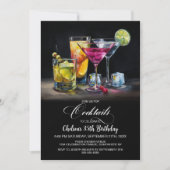 Colorful Cocktails Birthday Party 招待状 (正面)