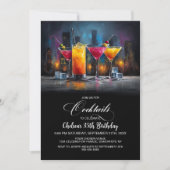 Colorful Cocktails Birthday Party 招待状 (正面)