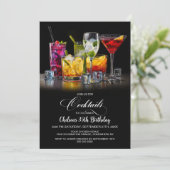 Colorful Cocktails Birthday Party 招待状 (スタンド正面)