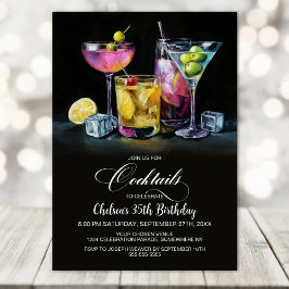 Colorful Cocktails Birthday Party 招待状