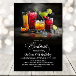 Colorful Cocktails Birthday Party 招待状