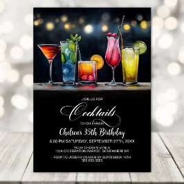 Colorful Cocktails Birthday Party 招待状