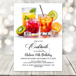Colorful Cocktails Birthday Party 招待状
