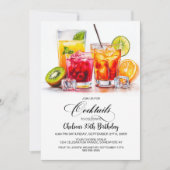 Colorful Cocktails Birthday Party 招待状 (正面)
