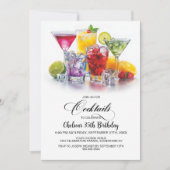 Colorful Cocktails Birthday Party 招待状 (正面)