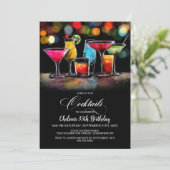 Colorful Cocktails Birthday Party 招待状 (スタンド正面)