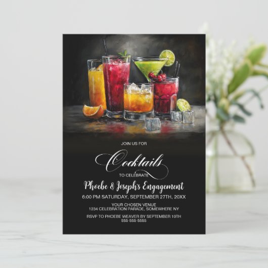 Colorful Cocktails Engagement Party 招待状 (スタンド正面)