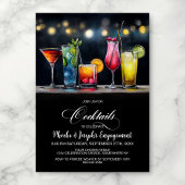 Colorful Cocktails Engagement Party 招待状