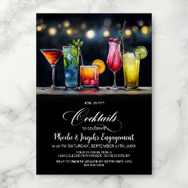 Colorful Cocktails Engagement Party 招待状