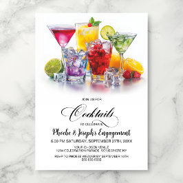 Colorful Cocktails Engagement Party 招待状