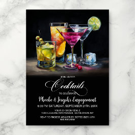 Colorful Cocktails Engagement Party 招待状