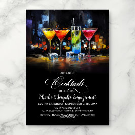 Colorful Cocktails Engagement Party 招待状
