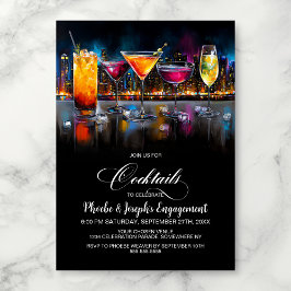 Colorful Cocktails Engagement Party 招待状