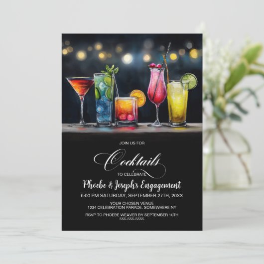 Colorful Cocktails Engagement Party 招待状 (スタンド正面)