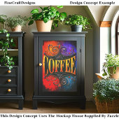 Colorful Coffee Café Sign Design EY3 Decoupage 薄葉紙