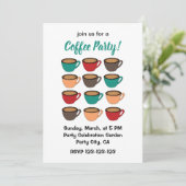Colorful Coffee Cup Coffee Party 招待状 (スタンド正面)