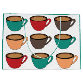 Colorful Coffee Cup Pattern ラージペーパーバッグ (裏面)