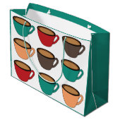 Colorful Coffee Cup Pattern ラージペーパーバッグ (裏面アングル)