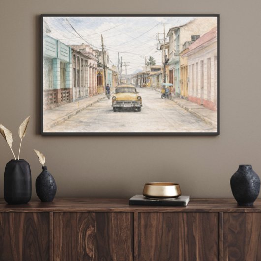 Colorful Colonial City Art Print Wall Poster ポスター