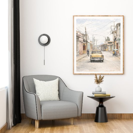 Colorful Colonial City Art Print Wall Sketch ポスター