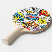 Colorful Comic Pop Art Speech Bubble Pattern 卓球ラケット (正面アングル)