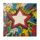 Colorful Comic Pop Art Starburst Explosion タイル (正面)