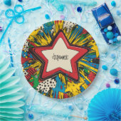 Colorful Comic Pop Art Starburst Explosion ペーパープレート (パーティー)