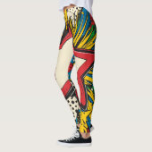 Colorful Comic Pop Art Starburst Explosion レギンス (左)