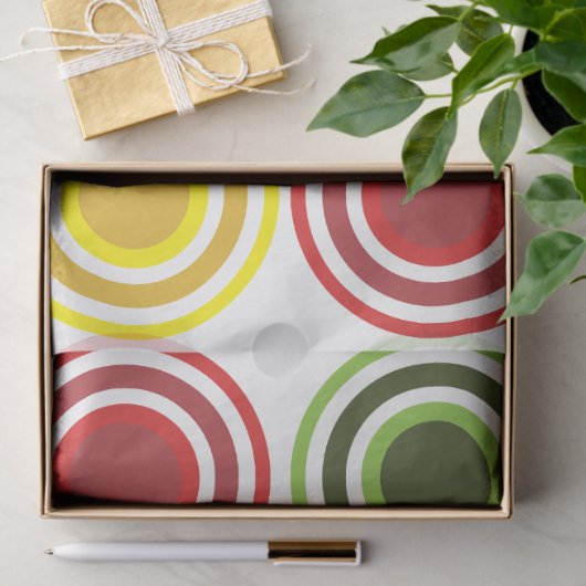 Colorful Concentric Circles Birthday 薄葉紙 (ギフト)