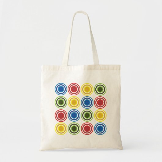 Colorful Concentric Circles Geometric トートバッグ (正面)