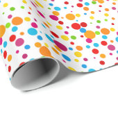 Colorful Confetti and Polka Dot Pattern Gift Wrap ラッピングペーパー (ロールコーナー)