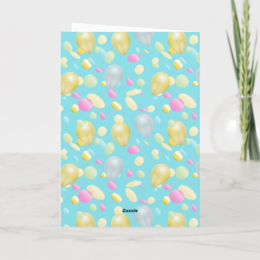 Colorful Confetti & Balloons Birthday Card カード (裏面)
