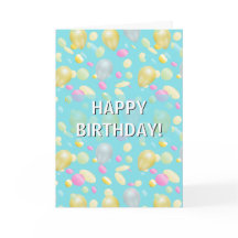 Colorful Confetti & Balloons Birthday Card