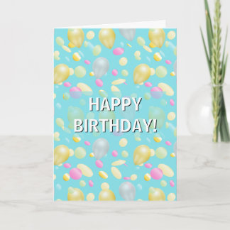 Colorful Confetti & Balloons Birthday Card カード