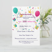 Colorful Confetti Balloons Fun 35th  招待状 (スタンド正面)