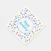 Colorful Confetti Dots Kids Birthday Paper スタンダードランチョンナプキン (角)