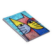 Colorful Contemporary Cubist Cat Art Notebook ノートブック (右側)