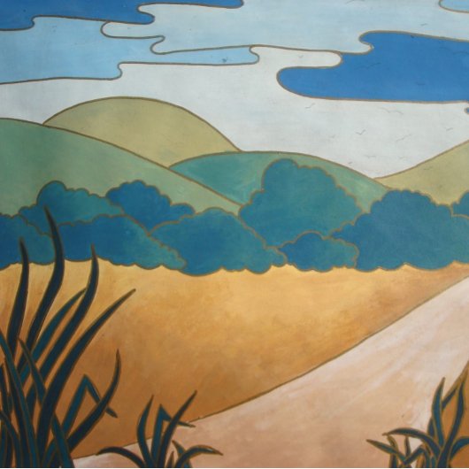 colorful contempory abstract landscape ジグソーパズル