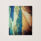 colorful contempory abstract landscape ジグソーパズル (縦)