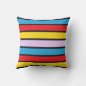 Colorful contrast Geometric Rainbow colors stripes クッション (裏面)