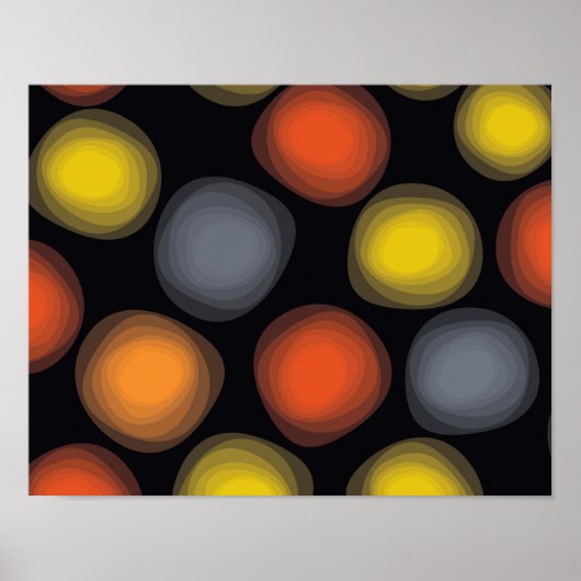 Colorful, cool, modern, trendy flower abstraction ポスター (正面)