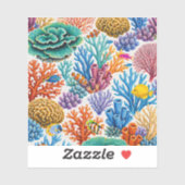 Colorful Coral Reef Tropical Fish シール (シート)