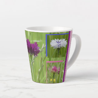 Colorful Cornflowers Collage Latte Mug カフェラテマグ
