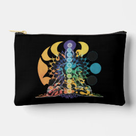 Colorful Cosmic Chakra Meditation Spiritual Energy アクセサリーポーチ